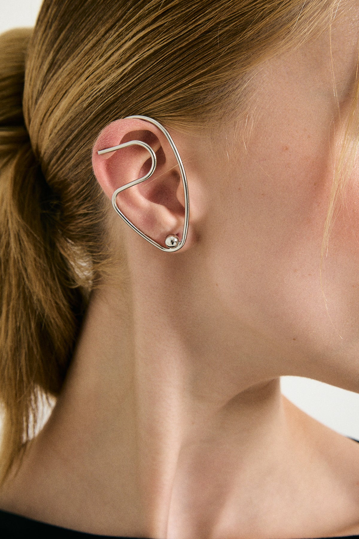 Zaya sculptural wire earrings that wrap the ear, photo 4 of 9